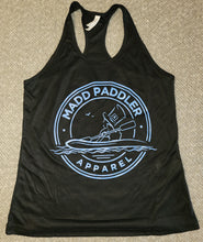 Load image into Gallery viewer, Women&#39;s Black Razorback Tank W/Blue Logo
